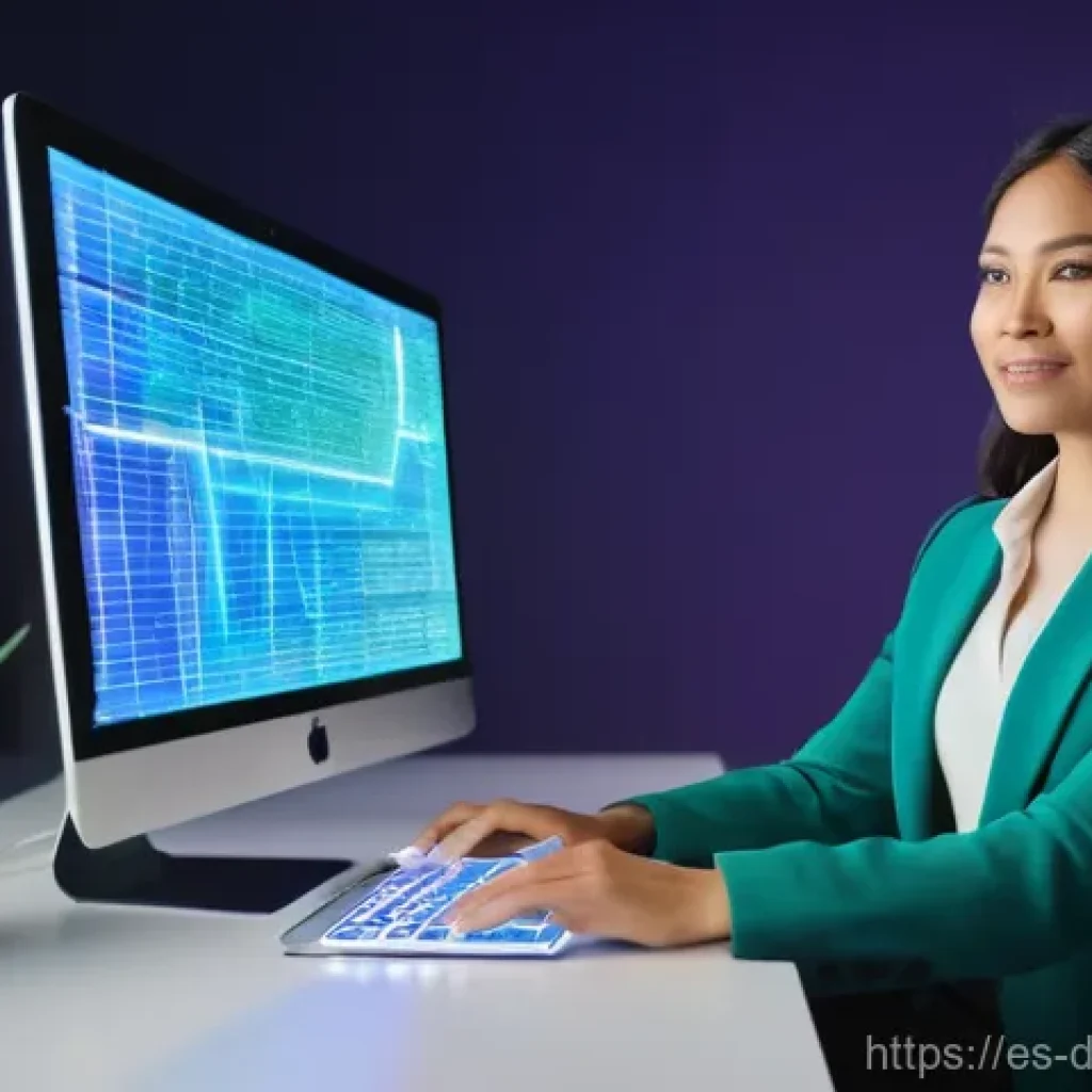 데이터 수집 환경 구축하기 - **Image Prompt: "The Data Navigator's Insight"**
A vibrant, modern office setting where a female...