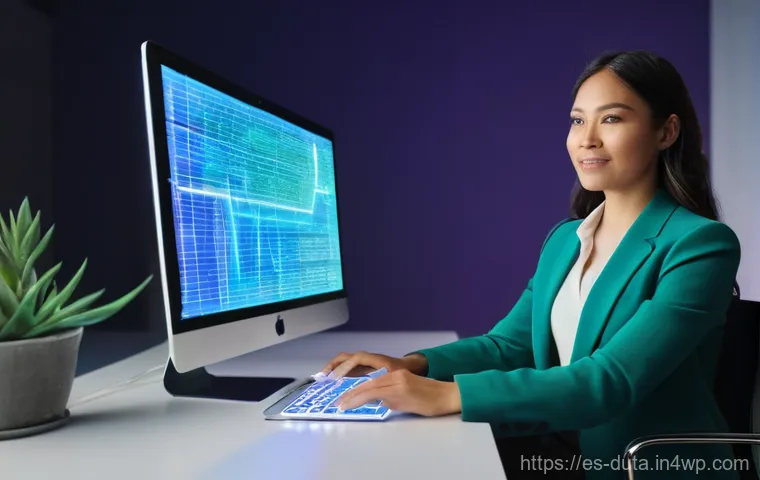 데이터 수집 환경 구축하기 - **Image Prompt: "The Data Navigator's Insight"**
    A vibrant, modern office setting where a female...