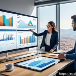 AI 기반 데이터 수집 도구 활용하기 - A modern office scene showing a diverse team of professionals working collaboratively around a large...