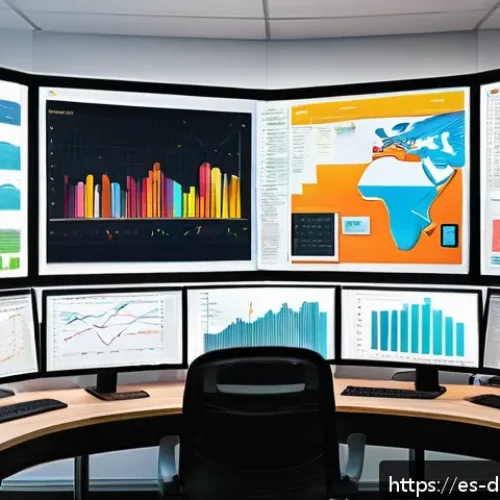 데이터 수집 후 데이터 마이닝 기법 적용하기 - A detailed digital illustration of a data scientist&rsquo;s workspace in a modern office in Mexico City, f...